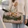 Rustic Patchwork Mountains and Evergreen Trees for Camping, Beach Days, and Getaways Quilted Weekend Bag - 2