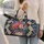 Rose Patchwork, Gingham and Stars for Festive Holiday Travel and Weekend Getaways Quilted Weekend Bag - 2
