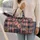 Blush Pink Navy Plaid and Roses for Weekend Travel and Romantic Getaway Escapes Quilted Weekend Bag - 2