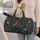 Navy Botanical Roses and Twining Vines for Relaxed Weekend Getaways and Leisure Travel Quilted Weekend Bag - 2