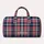 Pink Navy Plaid Checks for Relaxed Beach Days and Easy Weekend Getaways for Travelers Quilted Weekend Bag - 6