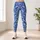 Cobalt Blue White Abstract Lines For Yoga Pilates And Everyday Activewear Leggings - 4