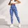 Cobalt Blue White Abstract Lines For Yoga Pilates And Everyday Activewear Leggings - 5