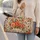 Coral Rose and Wildflower Botanical Art for Romantic Weekend Getaways Quilted Weekend Bag - 2