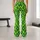 Vivid Green Diamond Motifs for Yoga, Pilates, Everyday Fitness, and Casual Wear Leggings - 10