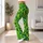 Vivid Green Diamond Motifs for Yoga, Pilates, Everyday Fitness, and Casual Wear Leggings - 12