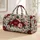 Burgundy Peonies and Emerald Dots for Coastal Getaways and Relaxed Weekend Escapes Quilted Weekend Bag - 1