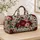 Burgundy Peonies and Emerald Dots for Coastal Getaways and Relaxed Weekend Escapes Quilted Weekend Bag - 4