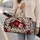 Burgundy Peonies and Emerald Dots for Coastal Getaways and Relaxed Weekend Escapes Quilted Weekend Bag - 2