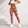 Red Ivory Diamond Checks With Dainty Blooms for Yoga and Weekend Outings Leggings - 5