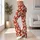 Red Ivory Diamond Checks With Dainty Blooms for Yoga and Weekend Outings Leggings - 12