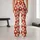 Red Ivory Diamond Checks With Dainty Blooms for Yoga and Weekend Outings Leggings - 10