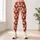Red Ivory Diamond Checks With Dainty Blooms for Yoga and Weekend Outings Leggings - 4