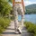 Lavender Daisy Garden for Yoga, Pilates and Everyday Errands for Active Women and Leisure Leggings - 12