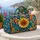 Bold Sunflower and Coastal Patchwork for Sunny Beach Days and Relaxed Summer Getaways Quilted Weekend Bag - 5