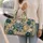 Teal Wildflower Blooms for Weekend Travel, Garden Getaways and Relaxed Yoga Days Away Quilted Weekend Bag - 2