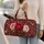 Raspberry Rose and Ivory Botanical Florals for Beach Holidays and Weekend Getaways Quilted Weekend Bag - 2