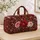 Raspberry Rose and Ivory Botanical Florals for Beach Holidays and Weekend Getaways Quilted Weekend Bag - 4