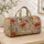 Vintage Coral Wildflowers and Olive Leaves for Beach Holidays and Relaxed Summer Travel Quilted Weekend Bag - 4