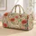Vintage Coral Wildflowers and Olive Leaves for Beach Holidays and Relaxed Summer Travel Quilted Weekend Bag - 1
