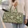 Sage Gingham Daisies for Cottage Getaways and Sunny Weekend Travel Adventures Quilted Weekend Bag - 2