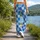 Blue And White Mosaic Checks For Yoga, Pilates And Everyday Activewear Leggings - 12