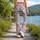 Blue Cherry Blossom Branches for Yoga, Pilates and Springtime Errands Leggings - 12