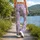 Pastel Daisy Check and Heart Motifs for Yoga Pilates and Everyday Outings Leggings - 12