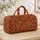 Terracotta Watermelon and Olive Leaf Rows for Sunny Summer Getaways and Picnic Escapes Quilted Weekend Bag - 4