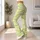 Soft Lime Green Wavy Lines for Yoga, Pilates, and Everyday Active Living Style Leggings - 12