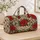 Vintage Poinsettia Candy Cane Florals for Cozy Holiday Travel and Festive Getaways Quilted Weekend Bag - 4