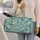 Seafoam Vine And Tiny Bloom Motifs For Breezy Coastal Getaways And Weekend Escapes Quilted Weekend Bag - 2