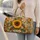 Sunny Sunflower Dragonfly Garden Blooms for Cheerful Weekend Getaways and Nature Lovers Quilted Weekend Bag - 2
