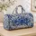 Cobalt Blue Rose And Snowy Pine Florals For Elegant Weekend Escapes And Holiday Travel Quilted Weekend Bag - 4
