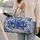 Cobalt Blue Rose And Snowy Pine Florals For Elegant Weekend Escapes And Holiday Travel Quilted Weekend Bag - 2