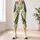 Golden Yellow And Forest Green Fern Leaves For Yoga Pilates And Everyday Wear Leggings - 4