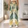Golden Yellow And Forest Green Fern Leaves For Yoga Pilates And Everyday Wear Leggings - 11
