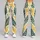 Golden Yellow And Forest Green Fern Leaves For Yoga Pilates And Everyday Wear Leggings - 9