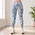 Blue And White Damask Florals For Yoga, Pilates, And Everyday Studio-To-Street Style Leggings - 4