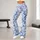 Blue And White Damask Florals For Yoga, Pilates, And Everyday Studio-To-Street Style Leggings - 11