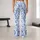 Blue And White Damask Florals For Yoga, Pilates, And Everyday Studio-To-Street Style Leggings - 10