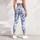 Blue And White Damask Florals For Yoga, Pilates, And Everyday Studio-To-Street Style Leggings - 6