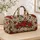 Poinsettia Candy Canes and Evergreen Sprigs for Festive Holiday Travel and Getaways Quilted Weekend Bag - 4