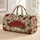 Poinsettia Candy Canes and Evergreen Sprigs for Festive Holiday Travel and Getaways Quilted Weekend Bag - 1
