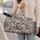 Black And Ivory Giraffe Doodles For Playful Travel And Everyday Weekend Getaways Quilted Weekend Bag - 2