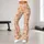 Peach Daisy Checkered Florals for Yoga, Pilates, and Relaxed Everyday Style for Women Leggings - 11
