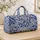 Cobalt Blue Peony Florals and Leaf Scrolls for Elegant Weekend Travel and Getaways Quilted Weekend Bag - 4