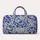 Cobalt Blue Peony Florals and Leaf Scrolls for Elegant Weekend Travel and Getaways Quilted Weekend Bag - 6