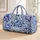 Cobalt Blue Peony Florals and Leaf Scrolls for Elegant Weekend Travel and Getaways Quilted Weekend Bag - 1