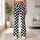 Black White Checkerboard With Cute Cat Faces for Yoga Pilates and Everyday Wear Leggings - 10